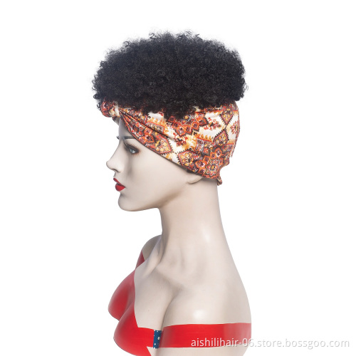 Wholesale vendors  headband wig black kinky curly snythetic headband wigs for black women